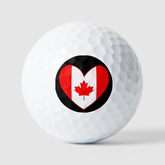 Canada vlag hart golfballen (Voorkant)