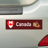 Canada Vlag Hart + Landkaart Bumpersticker (Op auto)