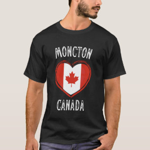 Canada Vlag Hart Moncton Stad T-shirt