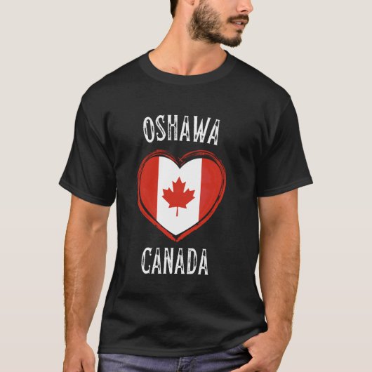 Canada Vlag Hart Oshawa Stad T-shirt (Voorkant)
