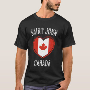 Canada Vlag Hart Saint John Stad T-shirt