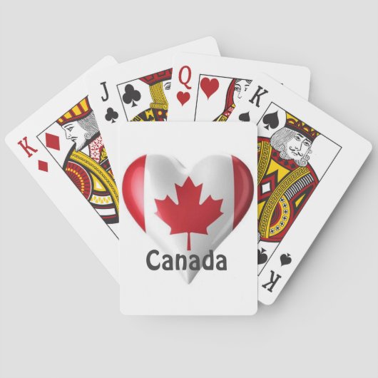 Canada Vlag Hart Speelkaarten (Achterkant)
