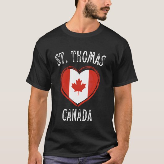 Canada Vlag Hart St. Thomas Stad T-shirt (Voorkant)