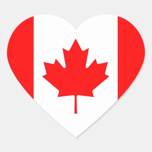 Canada Vlag Hart Sticker (Voorkant)