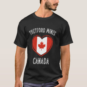 Canada Vlag Hart Thetford Mines Stad T-shirt
