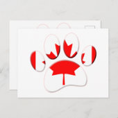 Canada Vlag Hond Paw Print Briefkaart (Voorkant / Achterkant)