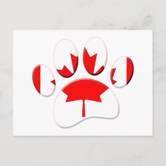 Canada Vlag Hond Paw Print Briefkaart (Voorkant)
