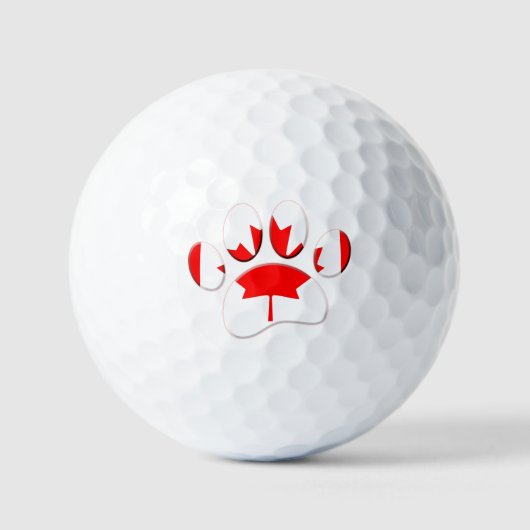 Canada Vlag Hond Paw Print Golfballen (Voorkant)