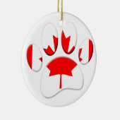 Canada Vlag Hond Paw Print Keramisch Ornament (Rechts)