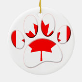 Canada Vlag Hond Paw Print Keramisch Ornament (Achterkant)