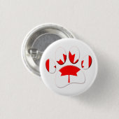 Canada Vlag Hond Paw Print Ronde Button 3,2 Cm (Voorkant /achterkant)