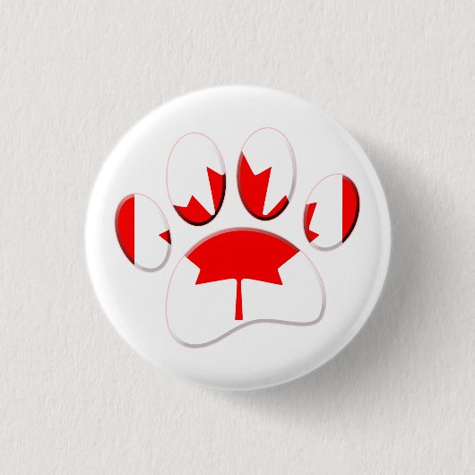 Canada Vlag Hond Paw Print Ronde Button 3,2 Cm (Voorkant)