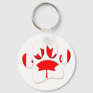 Canada Vlag Hond Paw Print Sleutelhanger