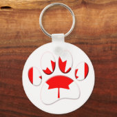 Canada Vlag Hond Paw Print Sleutelhanger (Achterkant)