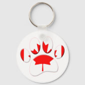 Canada Vlag Hond Paw Print Sleutelhanger (Achterkant)