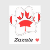 Canada Vlag Hond Paw Print Sticker (Vel)