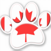 Canada Vlag Hond Paw Print Sticker (Voorkant)