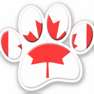 Canada Vlag Hond Paw Print Sticker