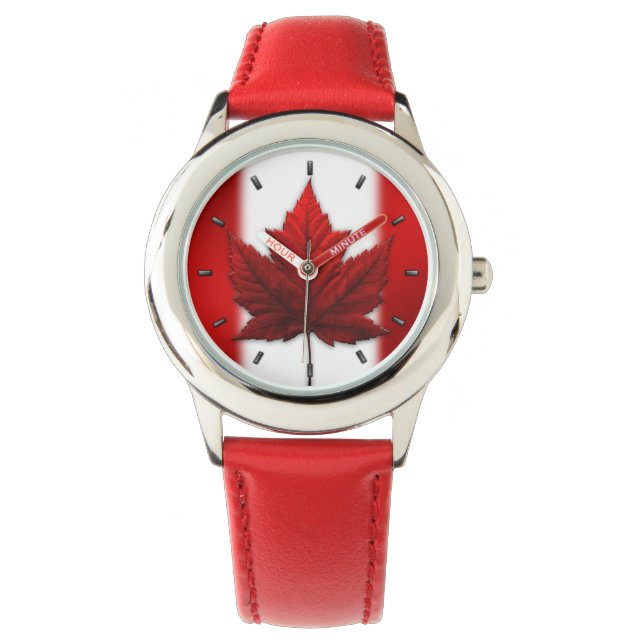Canada Vlag Horloge Canada Souvenir polshorloge (Voorkant)