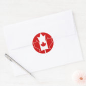 Canada Vlag in Maple Leaf - Rood Ronde Sticker (Envelop)