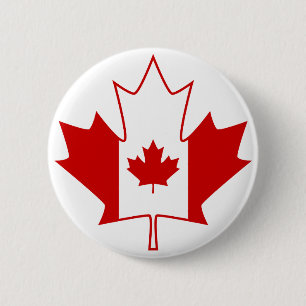 Canada vlag in Maple Leaf - White Ronde Button 5,7 Cm
