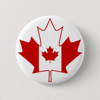 Canada vlag in Maple Leaf - White Ronde Button 5,7 Cm