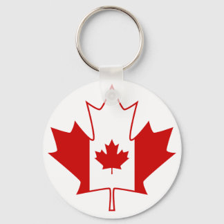 Canada vlag in Maple Leaf - White Sleutelhanger
