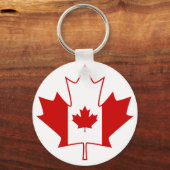 Canada vlag in Maple Leaf - White Sleutelhanger (Voorkant)