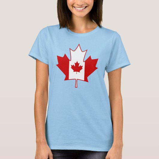 Canada vlag in Maple Leaf - Womens White TShirt (Voorkant)