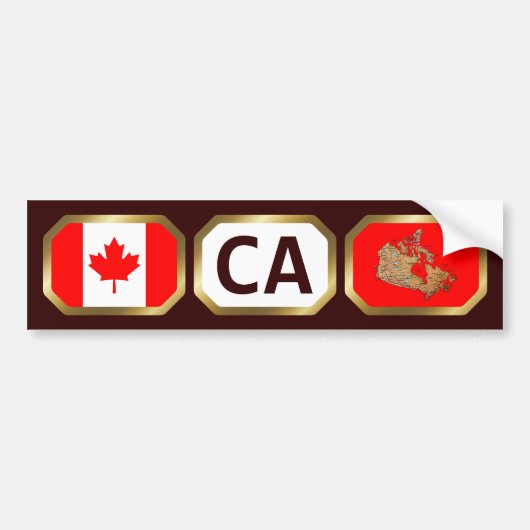 Canada Vlag Kaart Code Bumper Sticker (Voorkant)