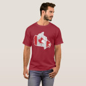 Canada Vlag Kaart Iconisch Rode T-Shirt (Voorkant volledig)