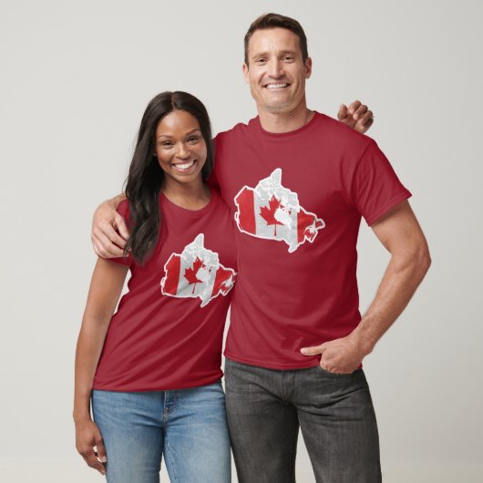 Canada Vlag Kaart Iconisch Rode T-Shirt (Unisex)