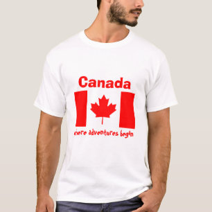 Canada Vlag + Kaart + Tekst T-shirt
