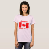 Canada Vlag + Kaart + Tekst T-shirt (Voorkant volledig)