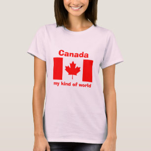 Canada Vlag + Kaart + Tekst T-shirt