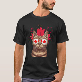 Canada Vlag  Kat Zonnebril Canadese Vlag Mannen Vr T-shirt