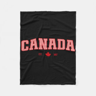 Canada Vlag Liefde Retro Canada Dag Esdoornblad Es Fleece Deken