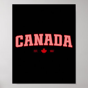 Canada Vlag Liefde Retro Canada Dag Esdoornblad Es Poster