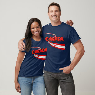 Canada Vlag Lint Dynamische Grafische Afbeelding T-shirt