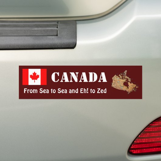 Canada vlag + Map Bumpersticker (Op auto)