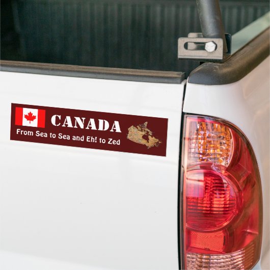 Canada vlag + Map Bumpersticker (Op Truck)