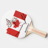 CANADA-VLAG & MAP, speciaal aangepast Tafeltennisbatje (Zijkant)