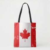 Canada Vlag Maple Leaf Distress Grunge Old look Tote Bag (Voorkant)