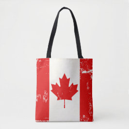 Canada Vlag Maple Leaf Distress Grunge Old look Tote Bag
