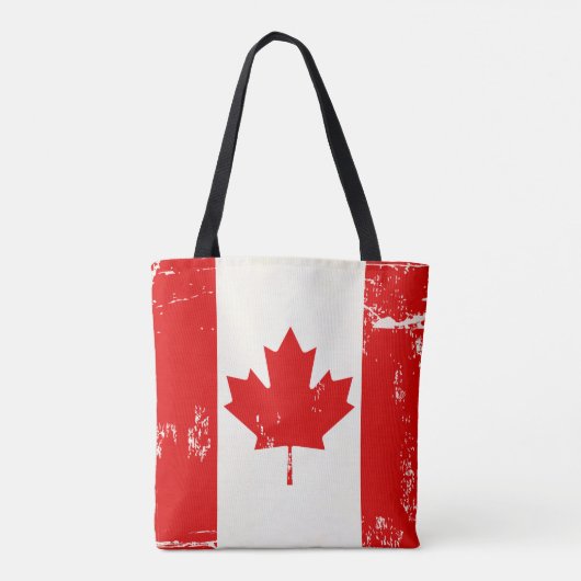 Canada Vlag Maple Leaf Distress Grunge Old look Tote Bag (Achterkant)