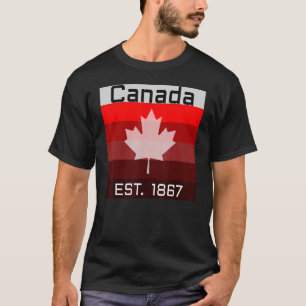 Canada Vlag Maple Leaf Est 1867 Mannen Vrouwen T-shirt