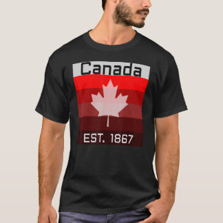 Canada Vlag Maple Leaf Est 1867  Mannen Vrouwen T-shirt