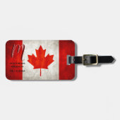 Canada Vlag Maple Leaf Familie Reünie Monogram Bagagelabel (Voorkant horizontaal)