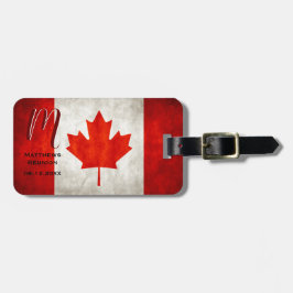 Canada Vlag Maple Leaf Familie Reünie Monogram Bagagelabel