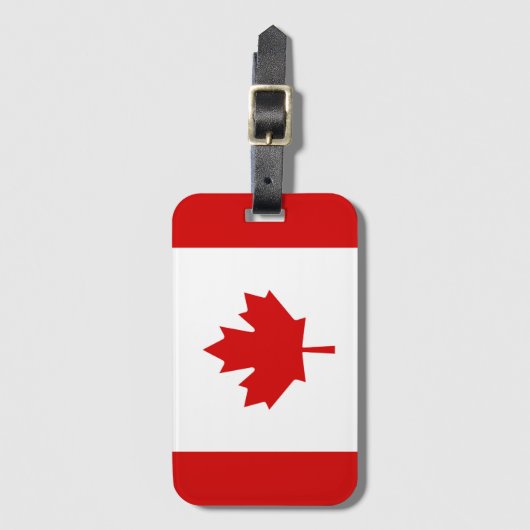 Canada Vlag Maple Leaf Rood Wit Patriottisch Bagagelabel (Voorkant (verticaal))